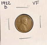 1922-D Lincoln Wheat Cent, Nice VF,  (19542)