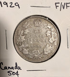 1929 Canadian George Half Dollar, F/VF (19566)