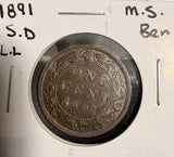 1891 S.D  L-L Canadian Victoria Large Cent, MS60+BN (19568).
