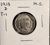 1913-D T-1 Buffalo Nickel, Choice Uncirculated, (19577)