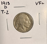 1913-D T-2 Buffalo Nickel, Nice VF+, (19585)