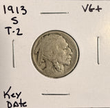 1913-S T-2 Buffalo Nickel, Nice VG+, (19587)