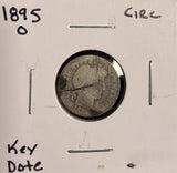 1895-O Barber Dime, Nicely Circulated. (19602)