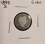 1895-S Barber Dime, Nicely Circulated. (19604)