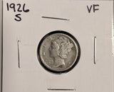 1926-S Mercury Head Dime, VF (19614)