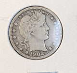 1902-S Barber Quarter, F/VF  (19636)