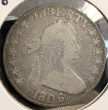 1806 Knob 6 Draped Bust Half Dollar, O-105 R.2 VG+ (19662)