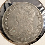 1819/8 L-9 Capped Bust Half Dollar, O-102  R.2. Nice VF  (19688)