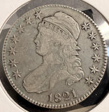 1821 Capped Bust Half Dollar, O-101a  R.1. Nice VF+  (19690)