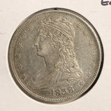 1838 Capped Bust Half Dollar, Reeded Edge. Nice AU,  (19702)