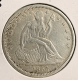 1864-S  Seated Liberty Half Dollar, Choice AU,  (19708)