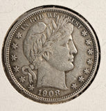 1908-D Barber Half Dollar, Nice XF/AU. (19738)