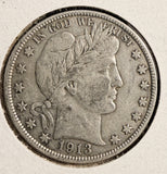 1913 Barber Half Dollar, Nice XF. (19742) Key Date