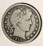 1915 Barber Half Dollar, Nice F+. (19746)