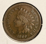 1869 Indian Head Cent , Nice XF  (19786)