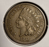 1861 Indian Head Cent , Choice AU,  (19792)