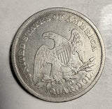 1840-O No Drapery Seated Liberty Quarter, Nicely Circulated (19794)