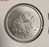 1861 Seated Liberty Quarter, Uncirculated Details (19796)