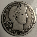 1892-O Barber Half Dollar, G/VG Key Date (19798)