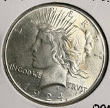 1924 Peace Silver Dollar, Choice Uncirculated. (19885)