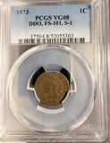 1873 Indian Head Cent, DDO FS-101, S-1 VG-08 PCGS  (19901)
