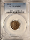 1926-S Lincoln Wheat Cent, MS63BN, PCGS  (19932)