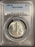 1947-D Walking Liberty Half Dollar, MS65 PCGS (19968)