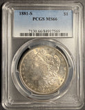 1881-S Morgan Silver Dollar, MS66 PCGS (19994) Wonderful Toning