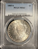 1885-S Morgan Silver Dollar, MS63 PCGS (20003)