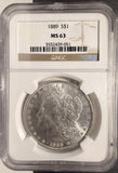 1889 Morgan Silver Dollar, MS63 NGC (20007)