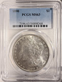 1890 Morgan Silver Dollar, MS63 PCGS (20009)
