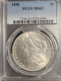 1890 Morgan Silver Dollar, MS63 PCGS (20011)