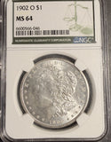 1902-O  Morgan Silver Dollar, MS64 NGC  (20023)