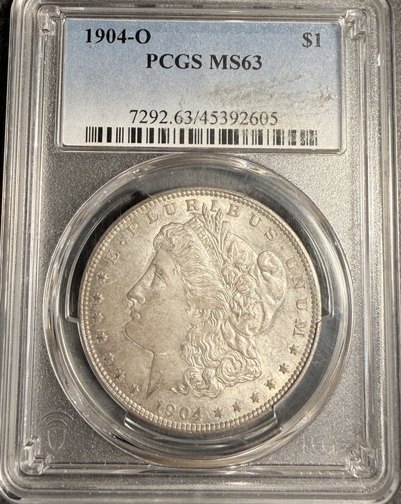 1904-O Morgan Silver Dollar, MS63 PCGS (20028) – Mid-Michigan Coin