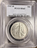 1947-D Walking Liberty Half Dollar, MS65 PCGS. (20104)
