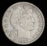 1907-D Barber Half Dollar, Nicely Circulated (20158)