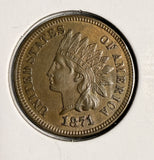 1871 Indian Head Cent, Choice Uncirculated BN. (20068)
