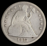 1865 Seated Liberty Dollar, Nicely Circulated, (20232)