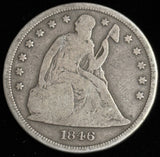 1846 Seated Liberty Dollar, Nicely Circulated, (20234)