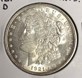 1921-D Morgan Silver Dollar, Choice Uncirculated, (20348)