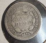 1858 Seated Liberty Half Dime, F/VF (20400)