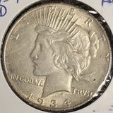 1934-D Peace Silver Dollars, Nice AU, (20480)