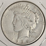 1934-S Peace Silver Dollars, Nicely Circulated, (20490)