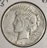 1934-S Peace Silver Dollars, Nicely Circulated, (20492)