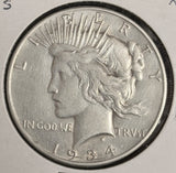1934-S Peace Silver Dollars, Nicely Circulated, (20494)