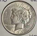 1935 Peace Silver Dollars, Nice Uncirculated, (20496)