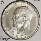 1972-S Eisenhower Silver Dollars, 40% Silver, Choice Uncirculated, (20504)