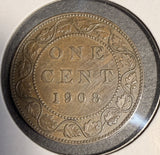 1908 Canadian Large Cent, Lightly Circulated. (20546)