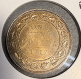 1917 Canadian Large Cent, Choice Uncirculated R/B. (20562)
