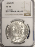 1885-O Morgan Silver Dollar, MS65 NGC, (20574)